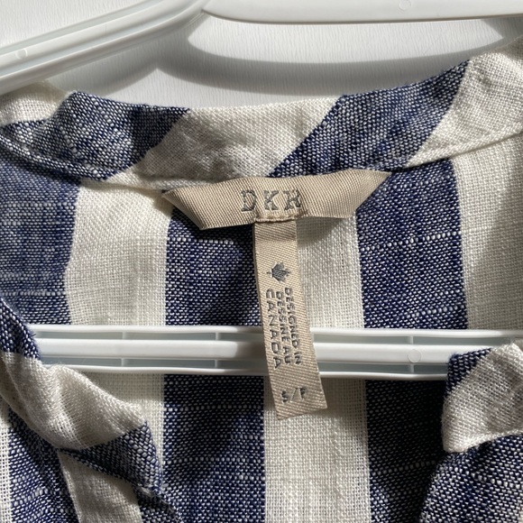 Tristan white and grey linen dress, site S - Picture 4 of 8